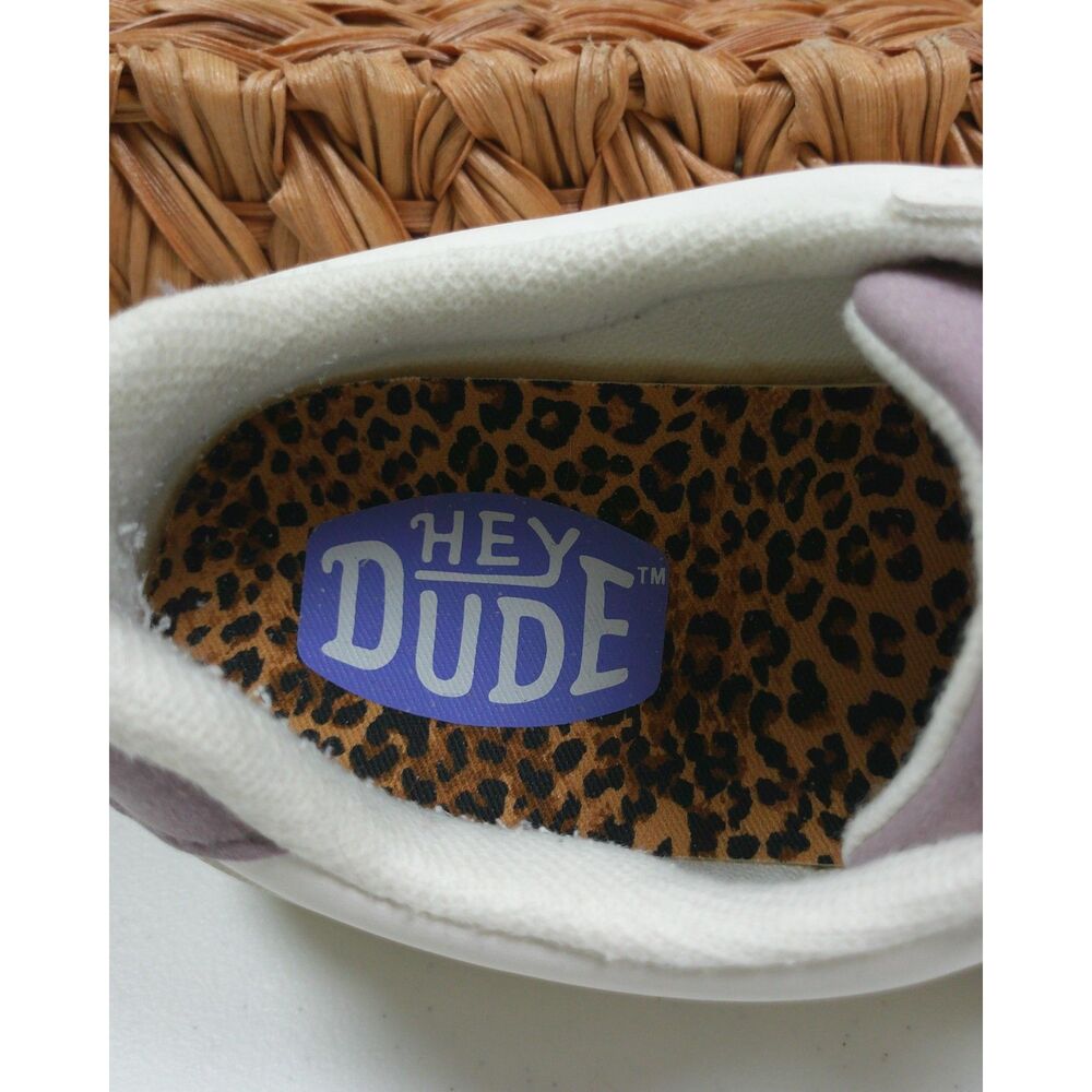 Hey Dude Karina Duo Classic Sneakers Womens 9 White Mauve Court Tennis Shoes - Picture 8 of 11